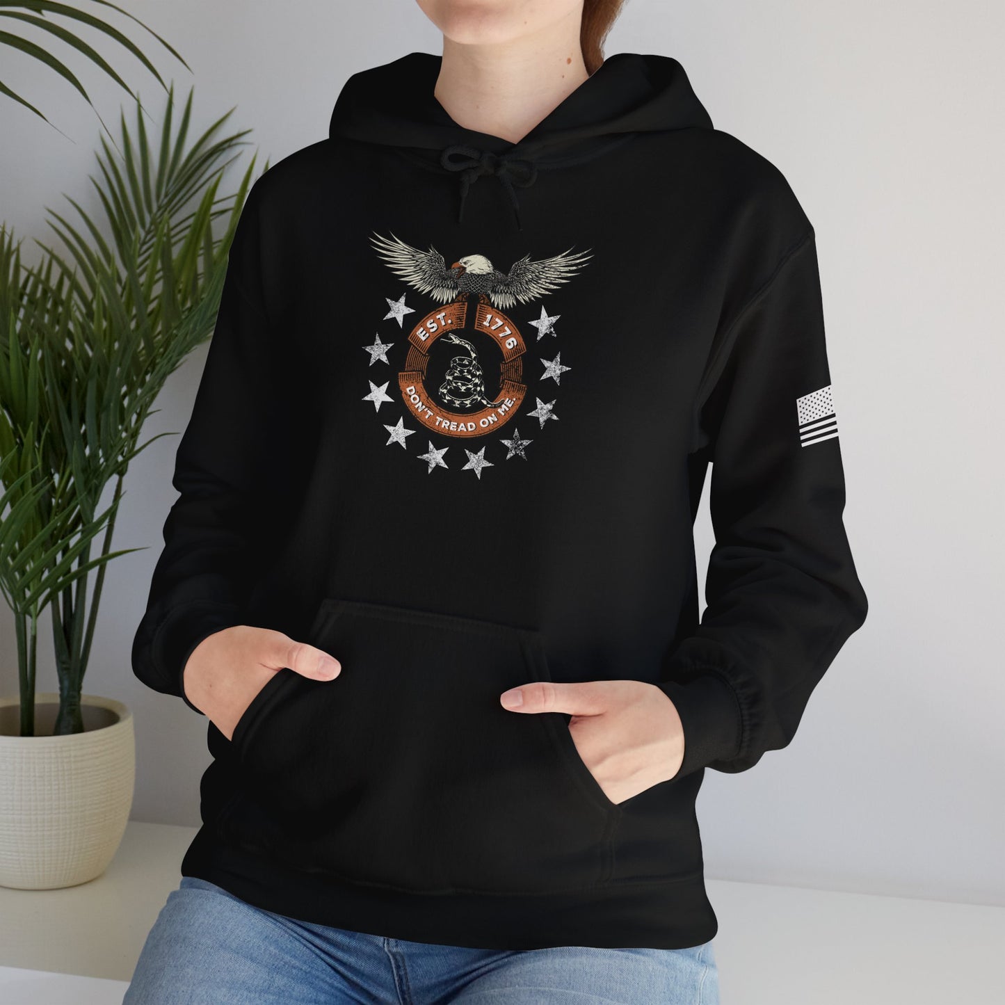 Patriotic Unisex Sweatshirt - Screaming Eagle Gadsen Snake USA Design