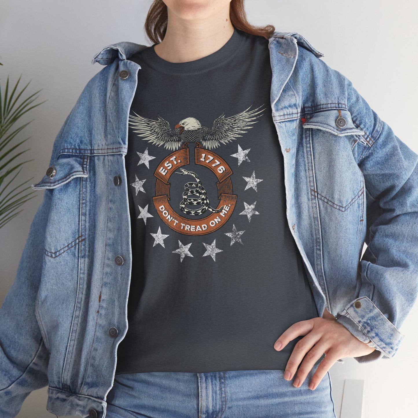 Patriotic Unisex T-Shirt - Screaming Eagle Gadsen Snake USA Design