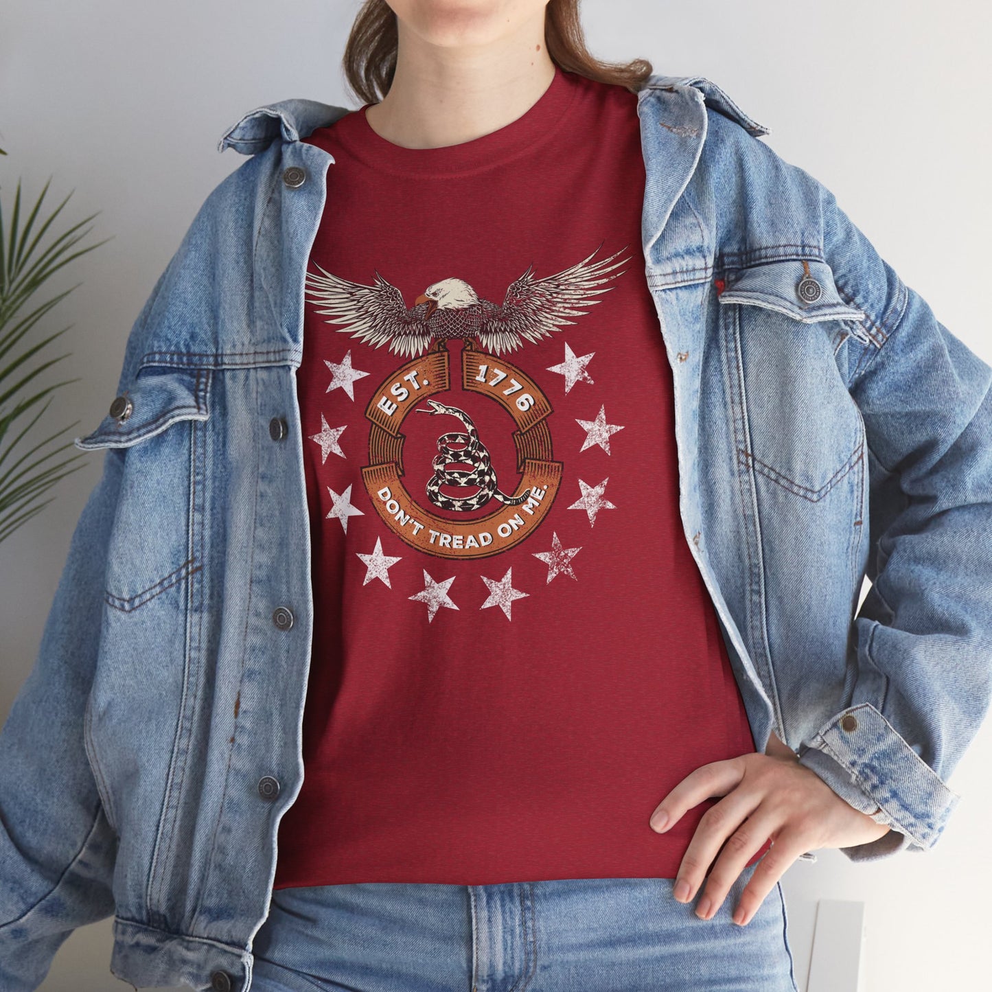 Patriotic Unisex T-Shirt - Screaming Eagle Gadsen Snake USA Design