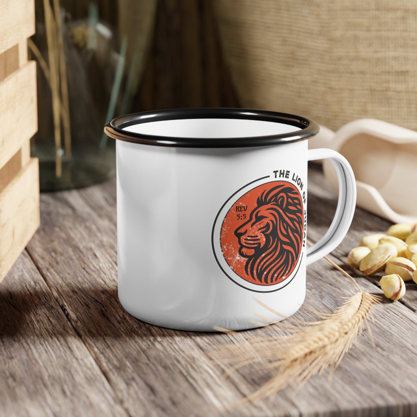Enamel Camp Mug - "Lion of Judah" Romans 5:5