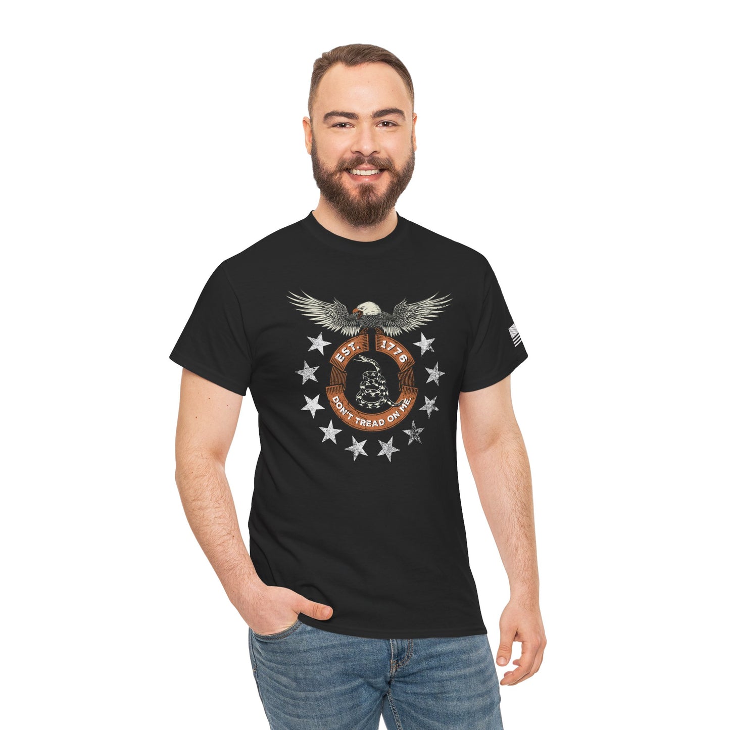 Patriotic Unisex T-Shirt - Screaming Eagle Gadsen Snake USA Design