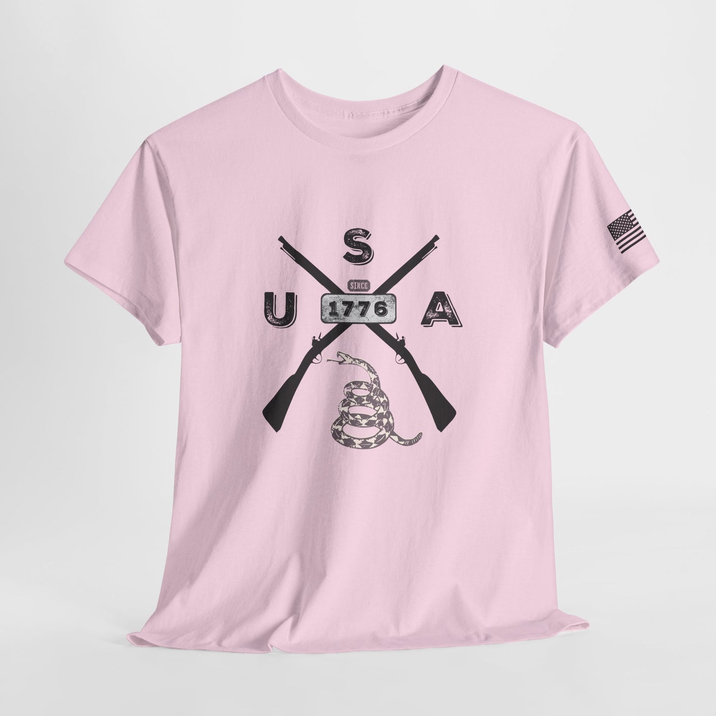 Patriotic Unisex T-Shirt - Gadsen USA Design *Blk