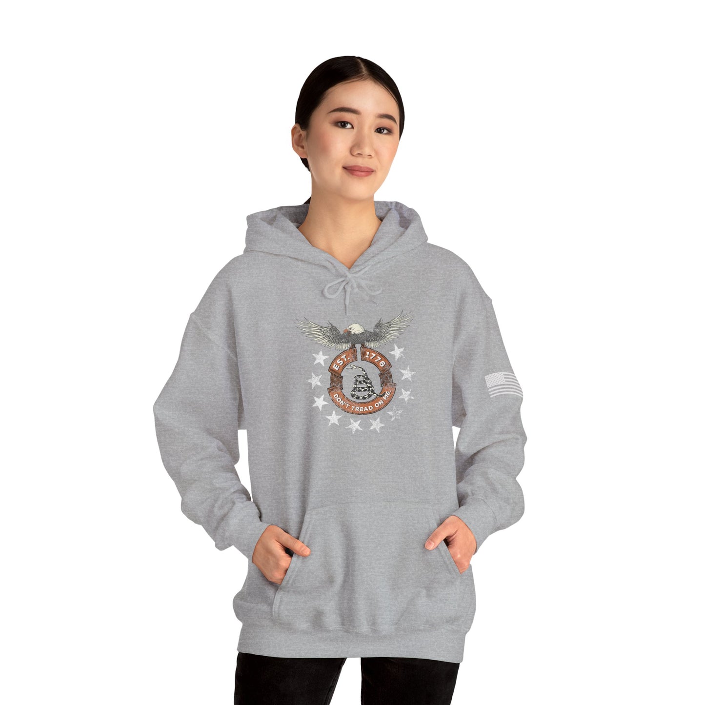 Patriotic Unisex Sweatshirt - Screaming Eagle Gadsen Snake USA Design