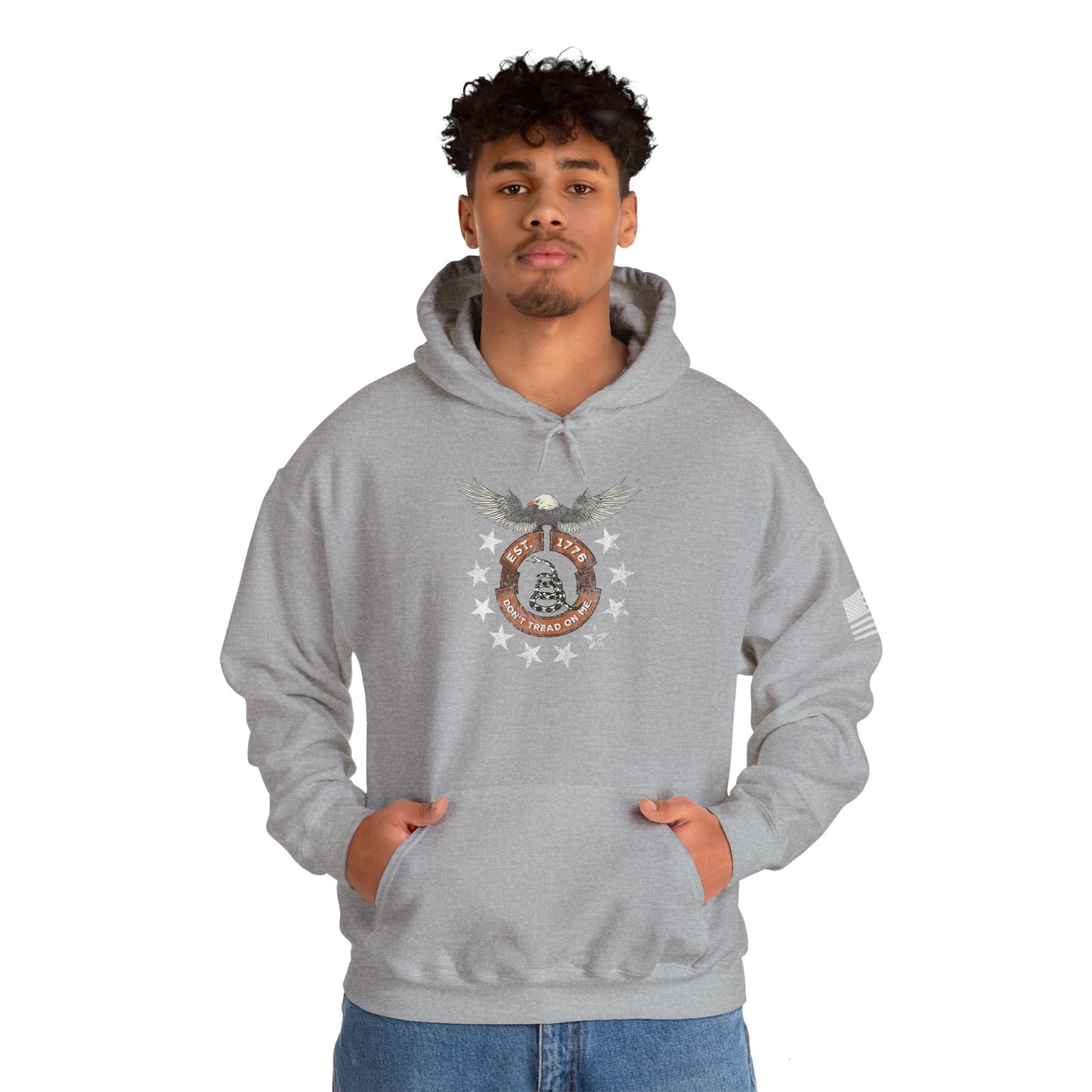 Patriotic Unisex Sweatshirt - Screaming Eagle Gadsen Snake USA Design