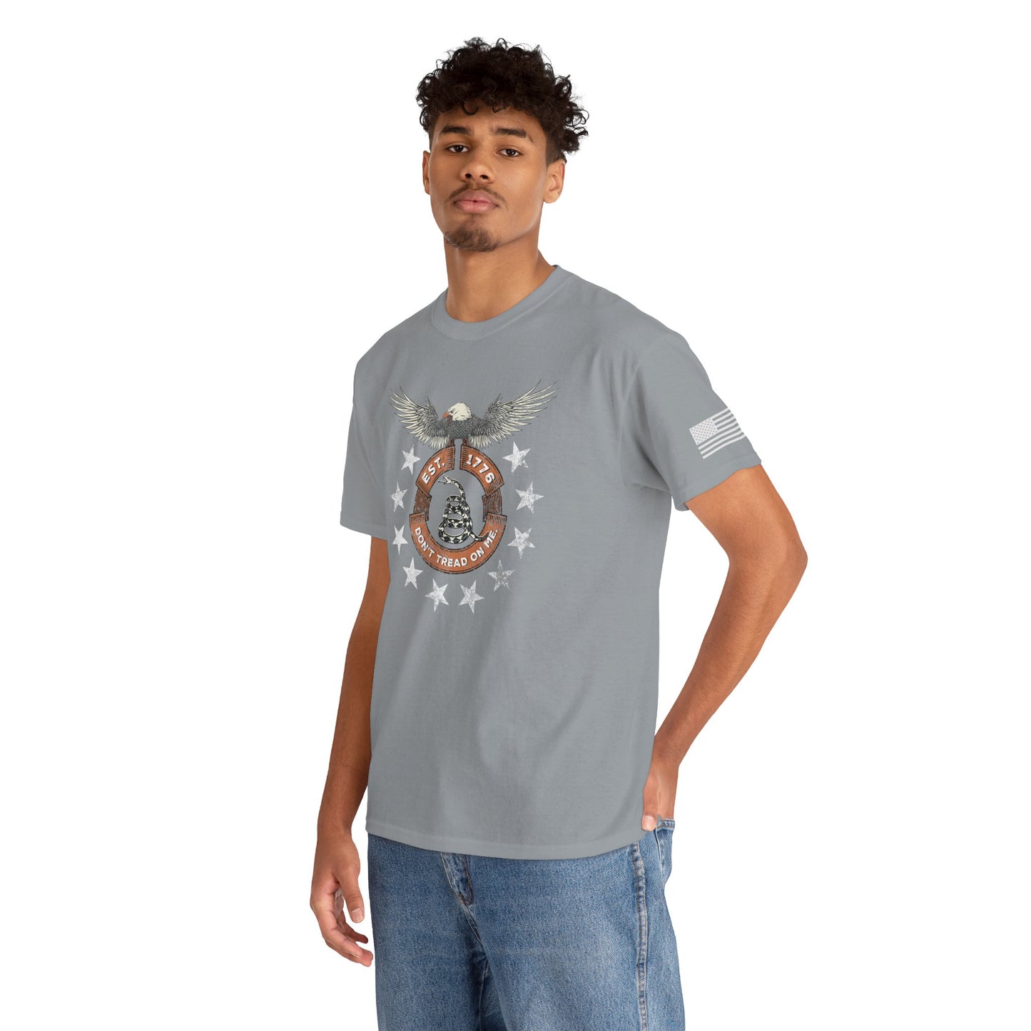 Patriotic Unisex T-Shirt - Screaming Eagle Gadsen Snake USA Design