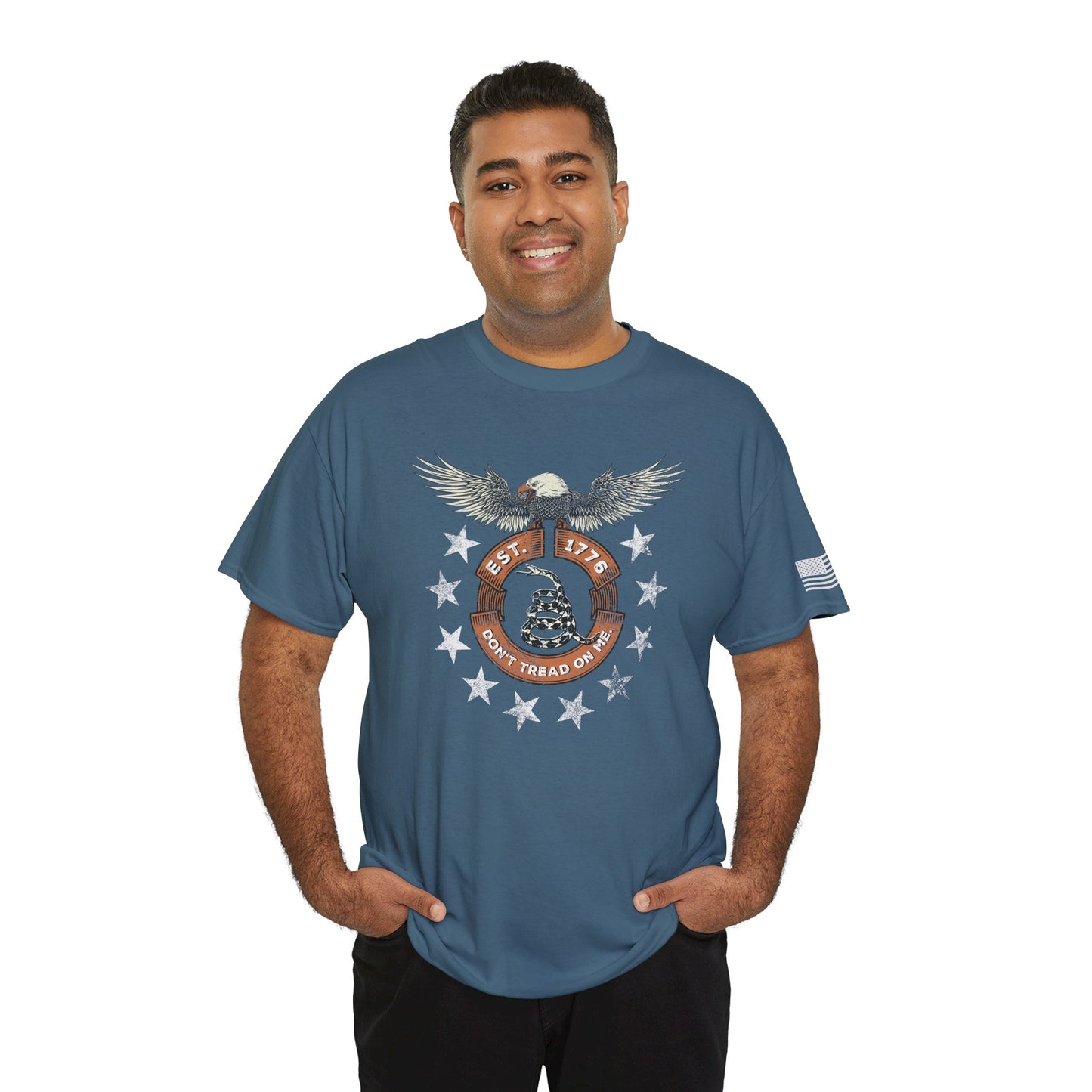 Patriotic Unisex T-Shirt - Screaming Eagle Gadsen Snake USA Design