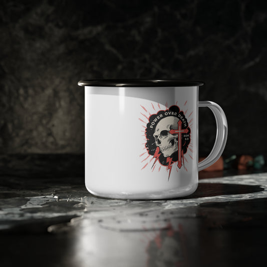 Enamel Camp Mug - "Power Over Death" Romans 6:9