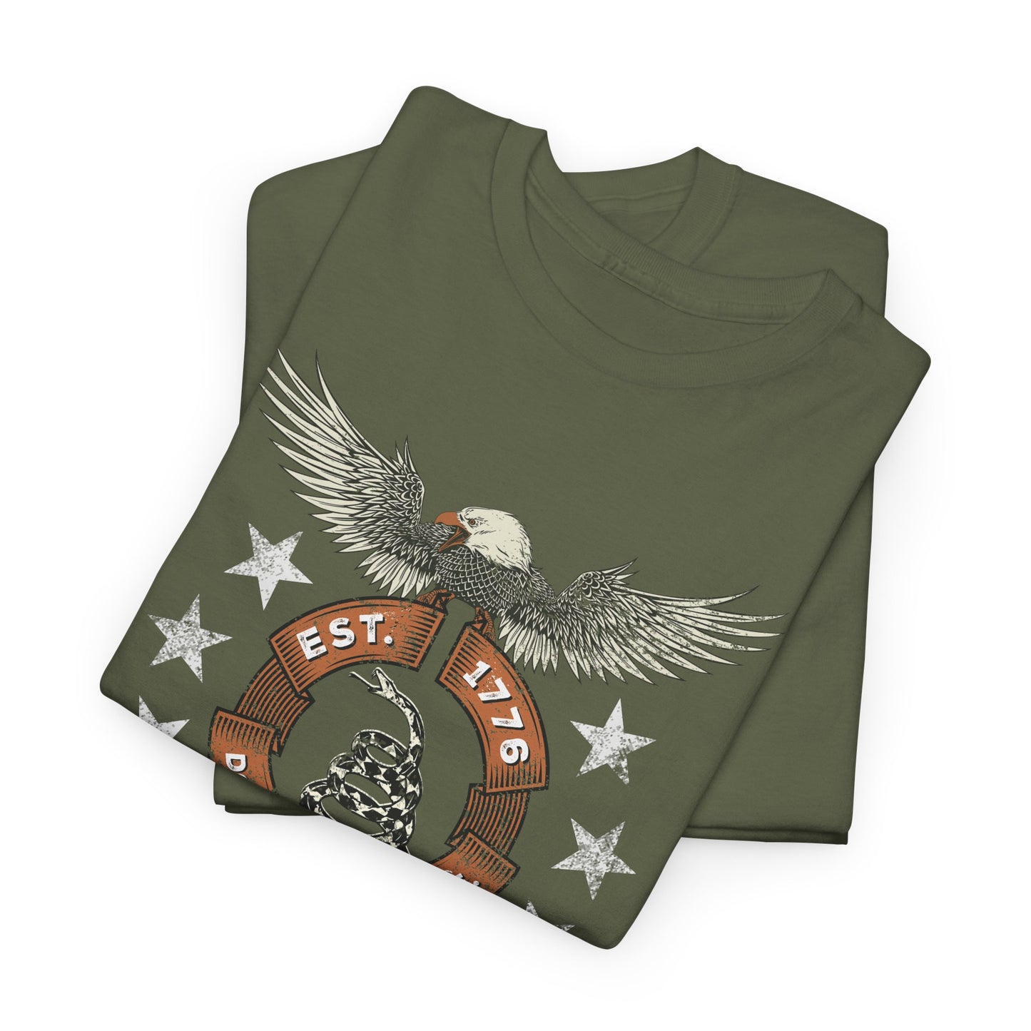 Patriotic Unisex T-Shirt - Screaming Eagle Gadsen Snake USA Design