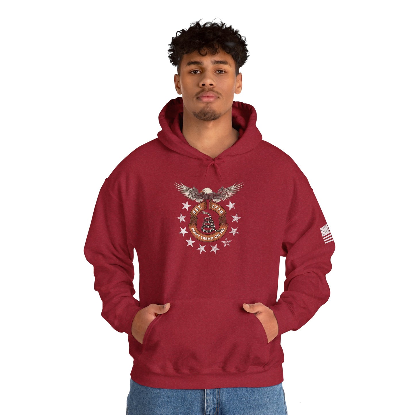Patriotic Unisex Sweatshirt - Screaming Eagle Gadsen Snake USA Design