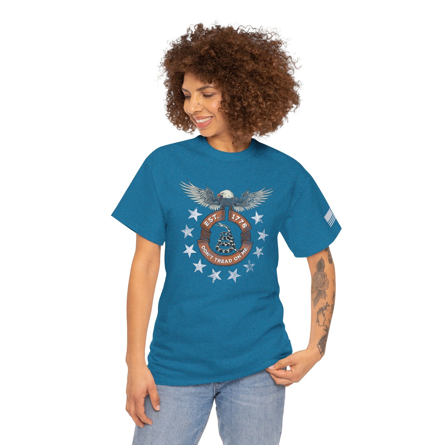 Patriotic Unisex T-Shirt - Screaming Eagle Gadsen Snake USA Design