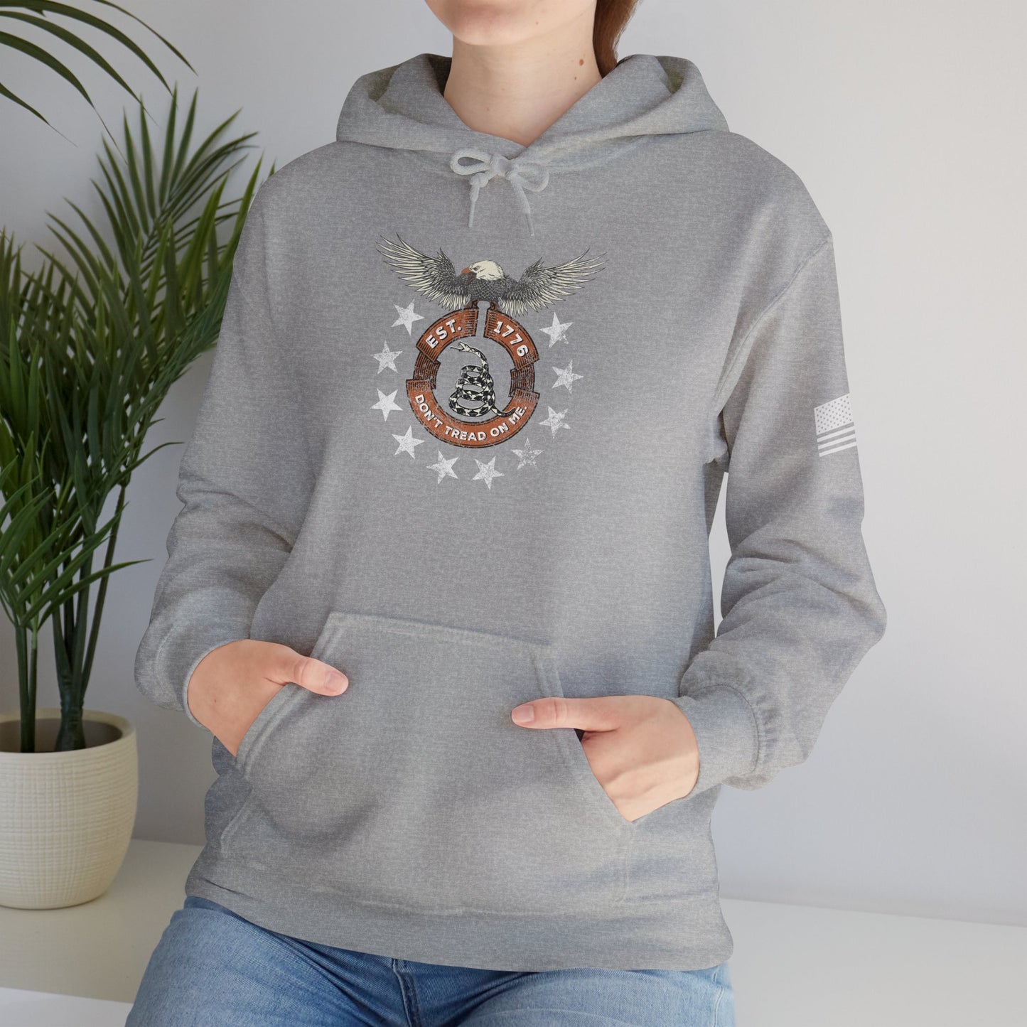 Patriotic Unisex Sweatshirt - Screaming Eagle Gadsen Snake USA Design