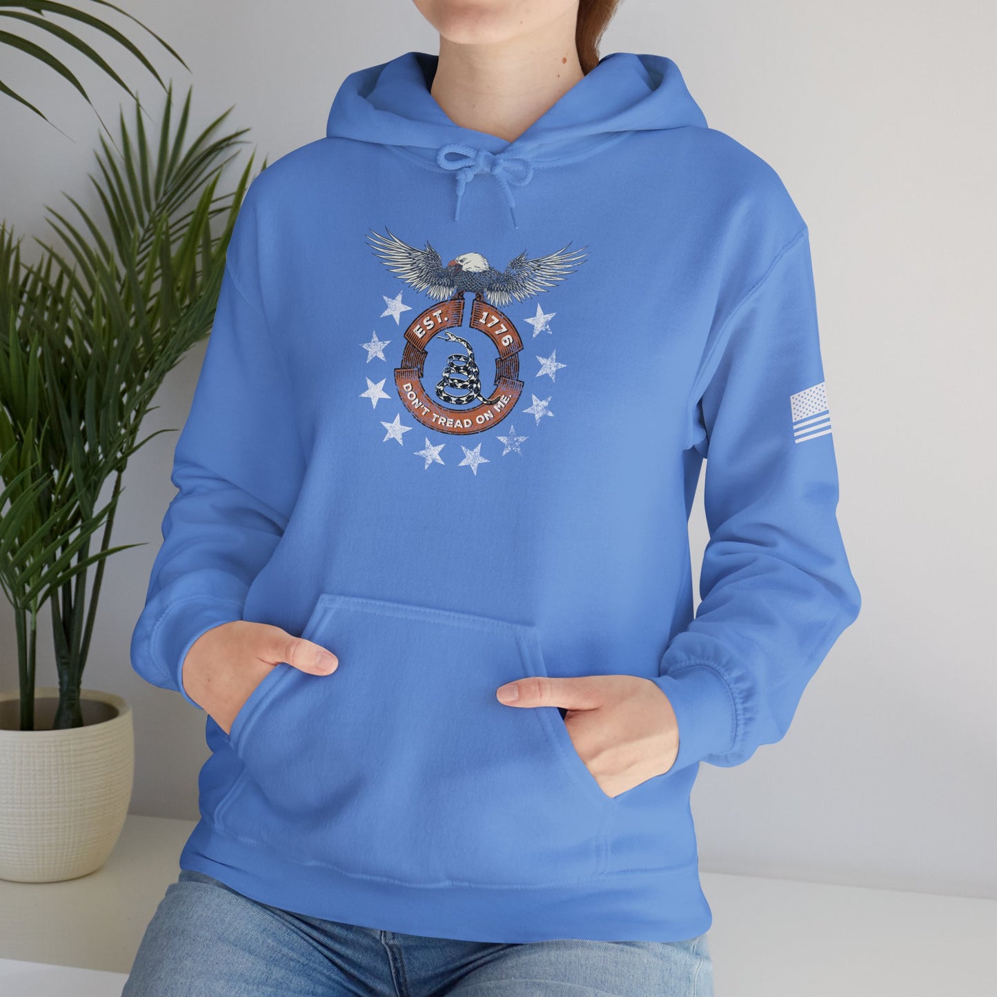 Patriotic Unisex Sweatshirt - Screaming Eagle Gadsen Snake USA Design