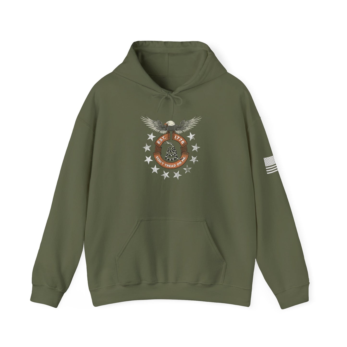 Patriotic Unisex Sweatshirt - Screaming Eagle Gadsen Snake USA Design
