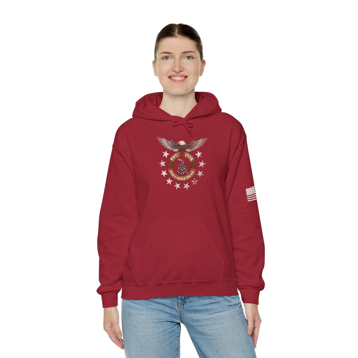Patriotic Unisex Sweatshirt - Screaming Eagle Gadsen Snake USA Design
