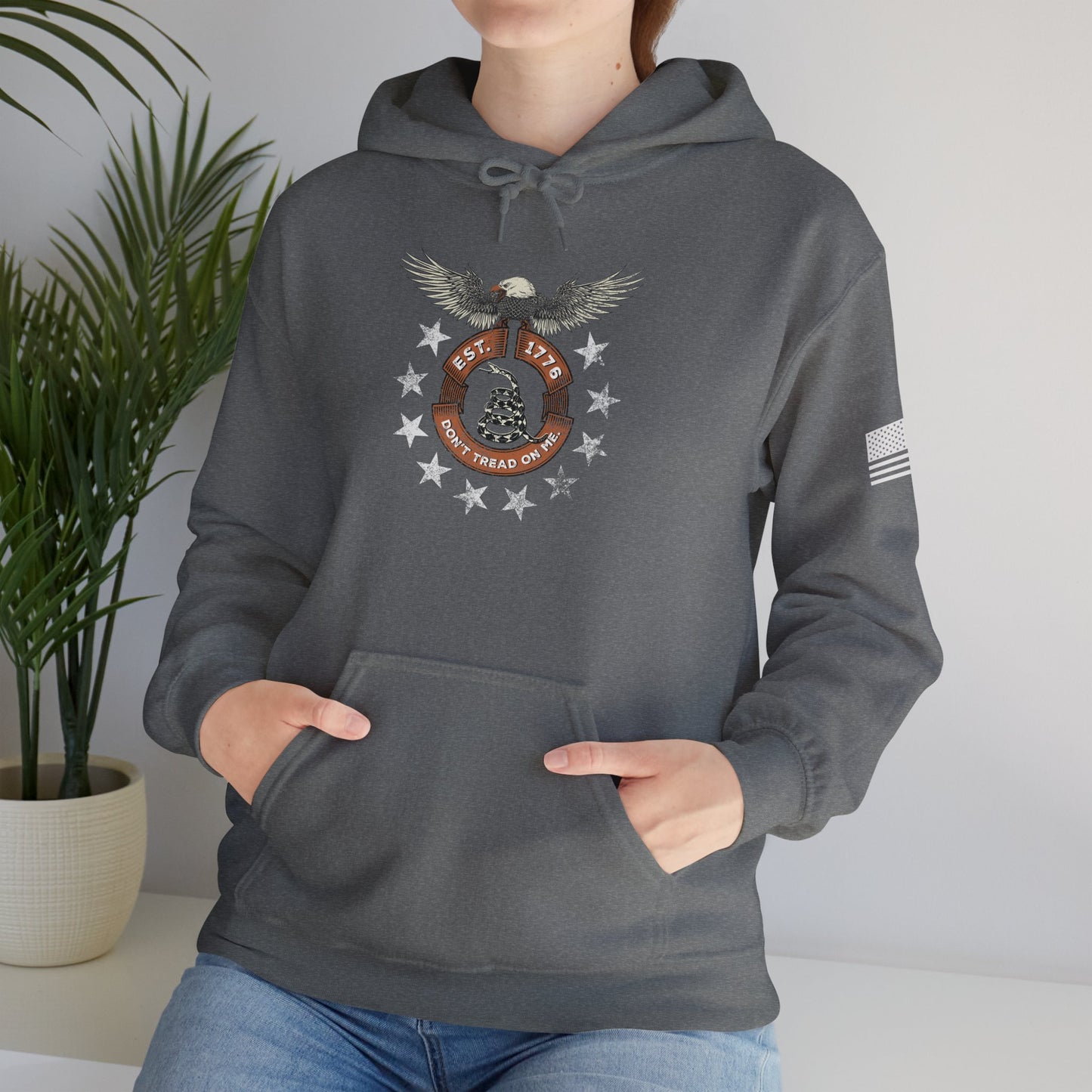 Patriotic Unisex Sweatshirt - Screaming Eagle Gadsen Snake USA Design