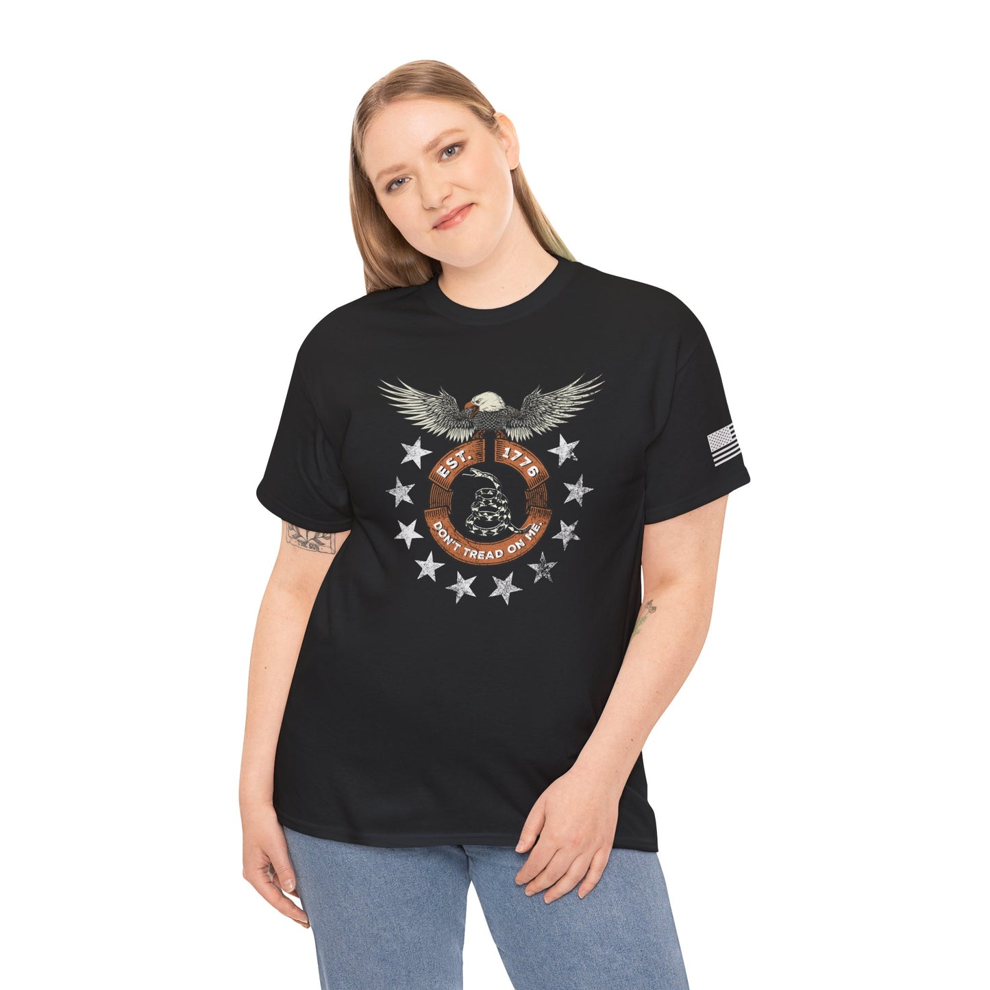 Patriotic Unisex T-Shirt - Screaming Eagle Gadsen Snake USA Design