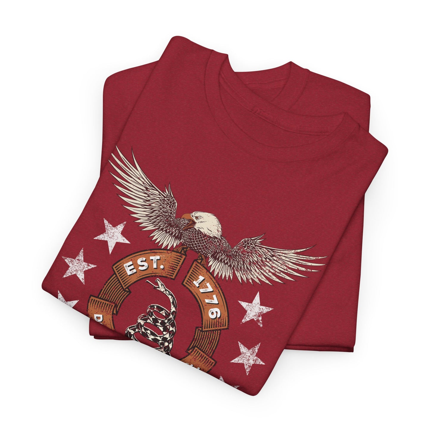 Patriotic Unisex T-Shirt - Screaming Eagle Gadsen Snake USA Design