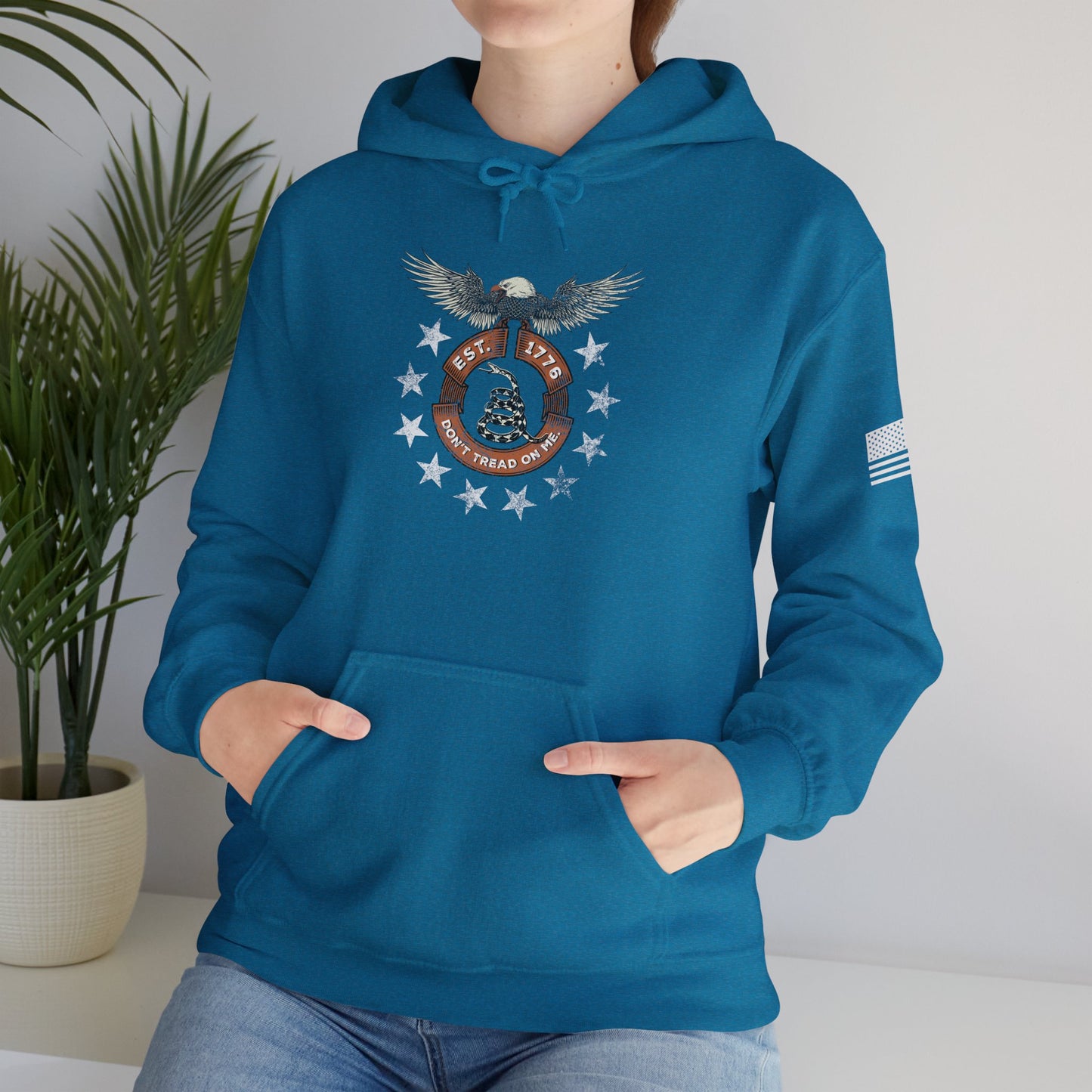 Patriotic Unisex Sweatshirt - Screaming Eagle Gadsen Snake USA Design