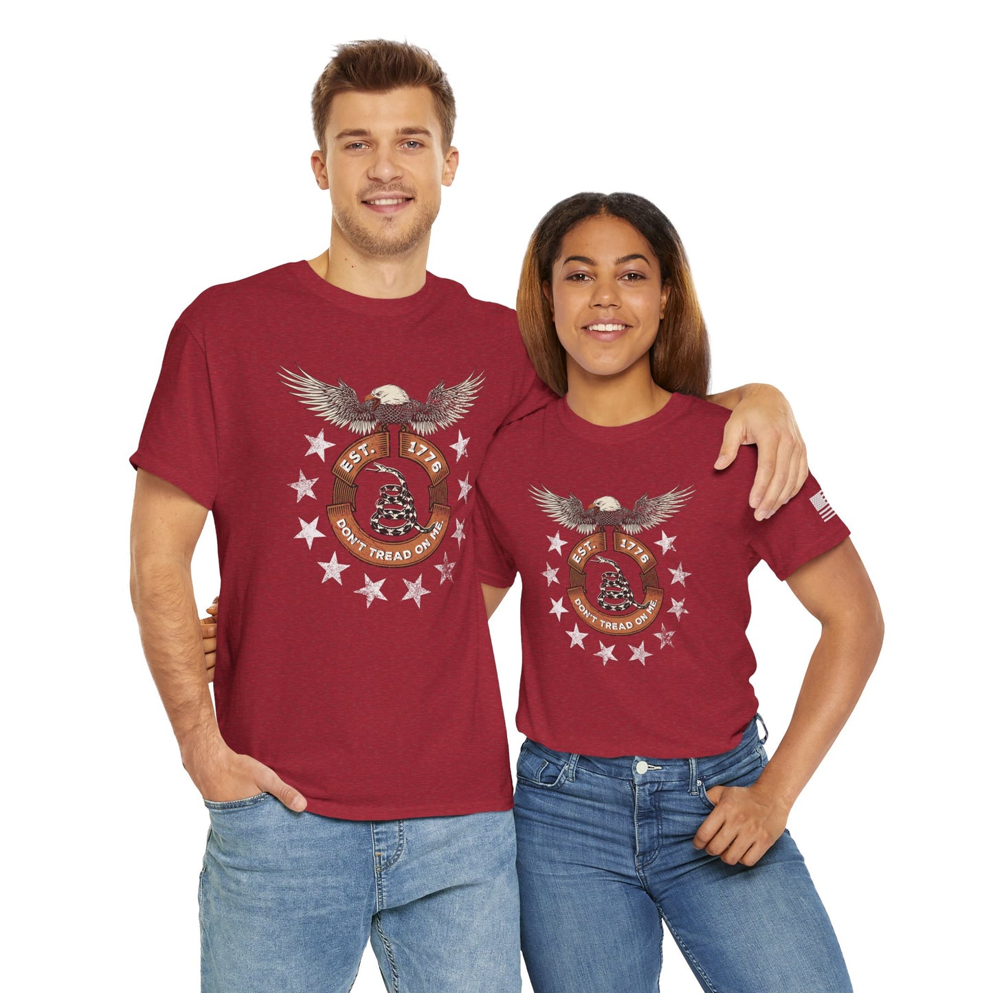 Patriotic Unisex T-Shirt - Screaming Eagle Gadsen Snake USA Design