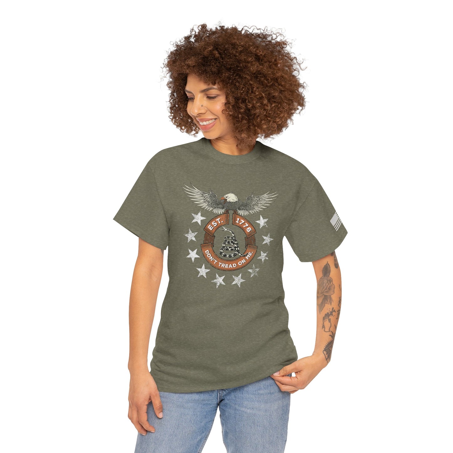 Patriotic Unisex T-Shirt - Screaming Eagle Gadsen Snake USA Design