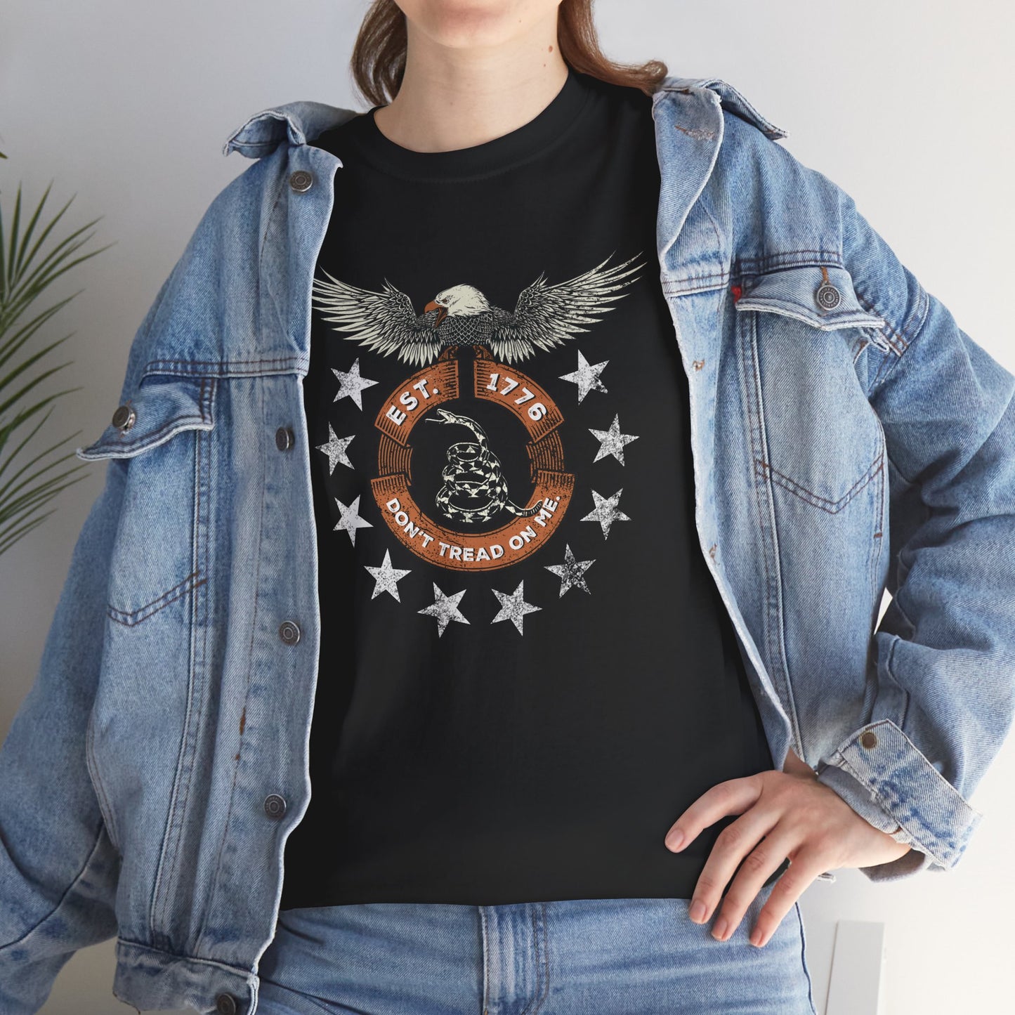Patriotic Unisex T-Shirt - Screaming Eagle Gadsen Snake USA Design