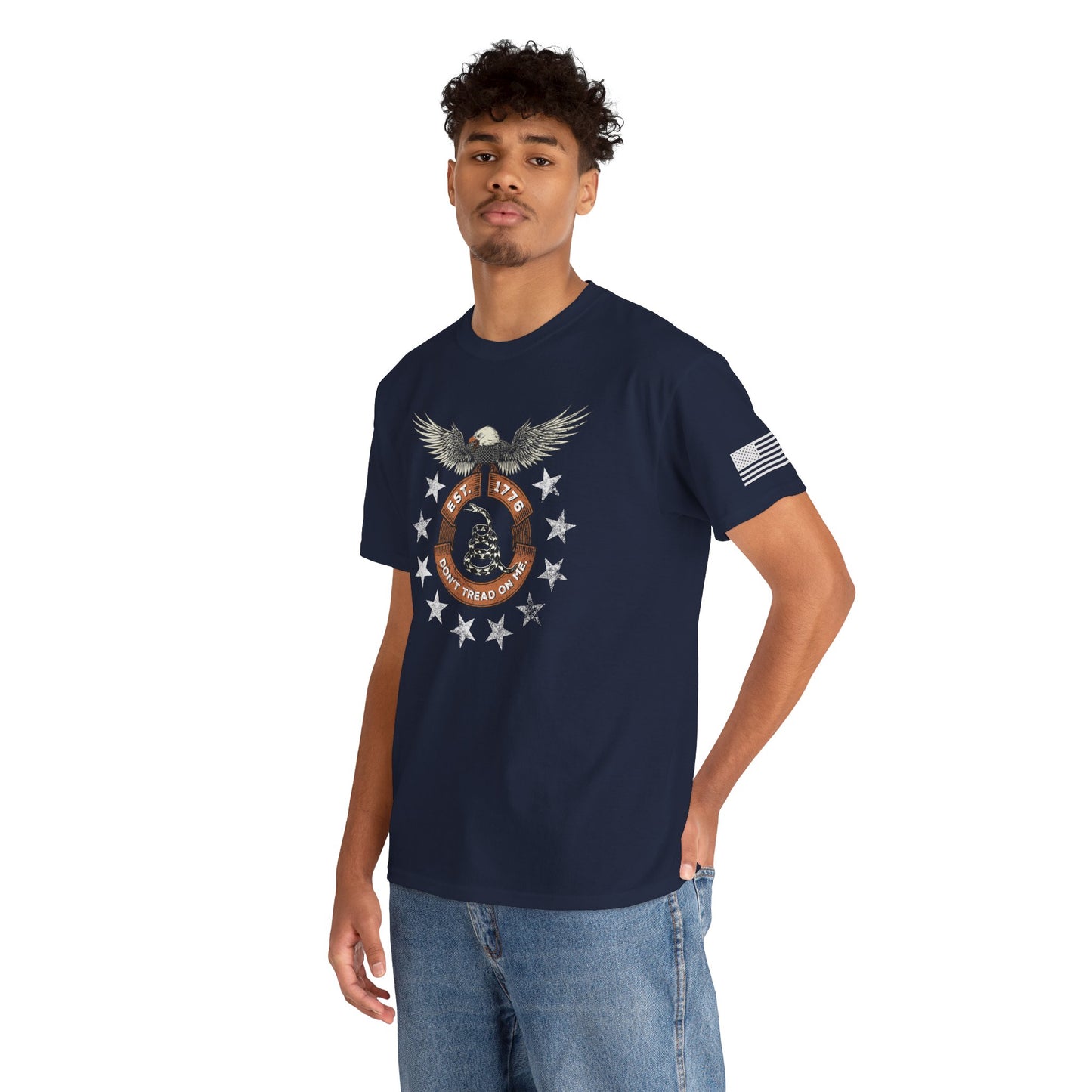 Patriotic Unisex T-Shirt - Screaming Eagle Gadsen Snake USA Design