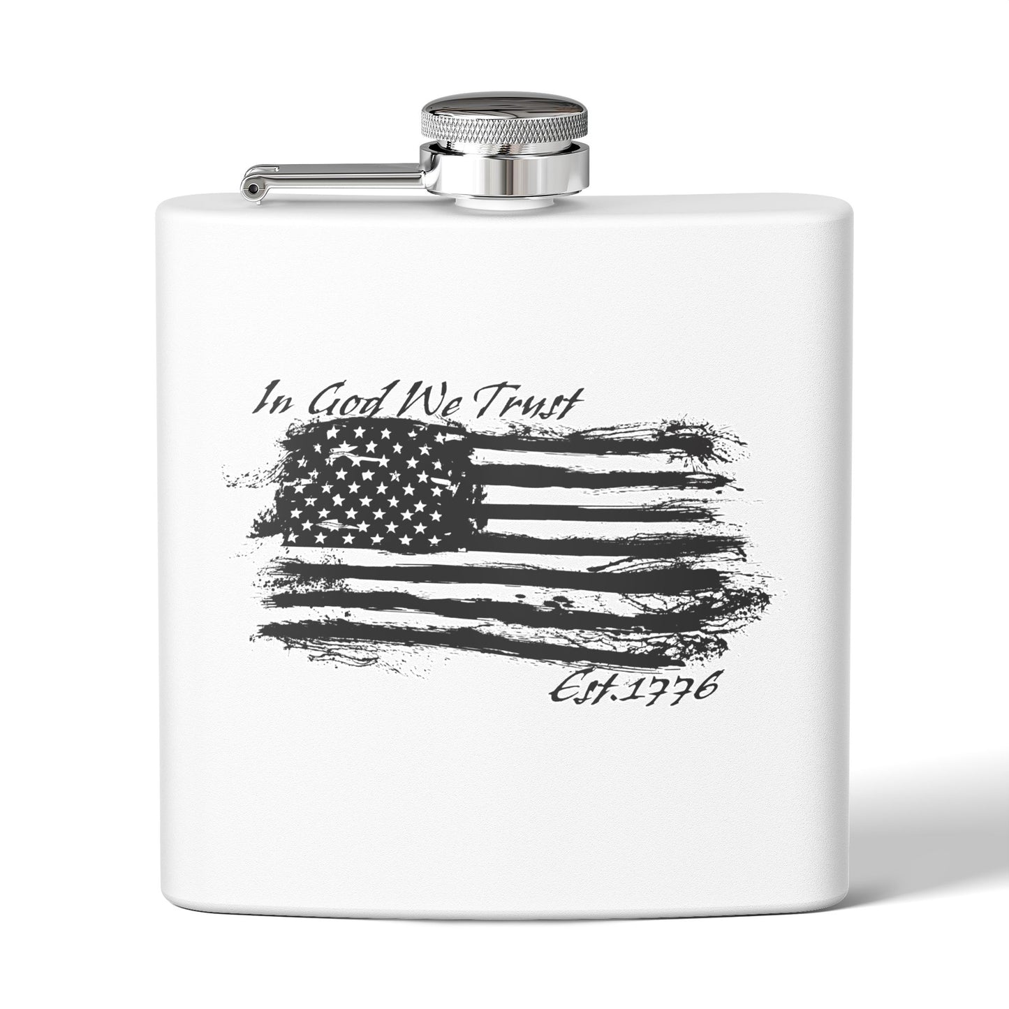 Patriotic Stainless Steel Flask - In God We Trust USA Design