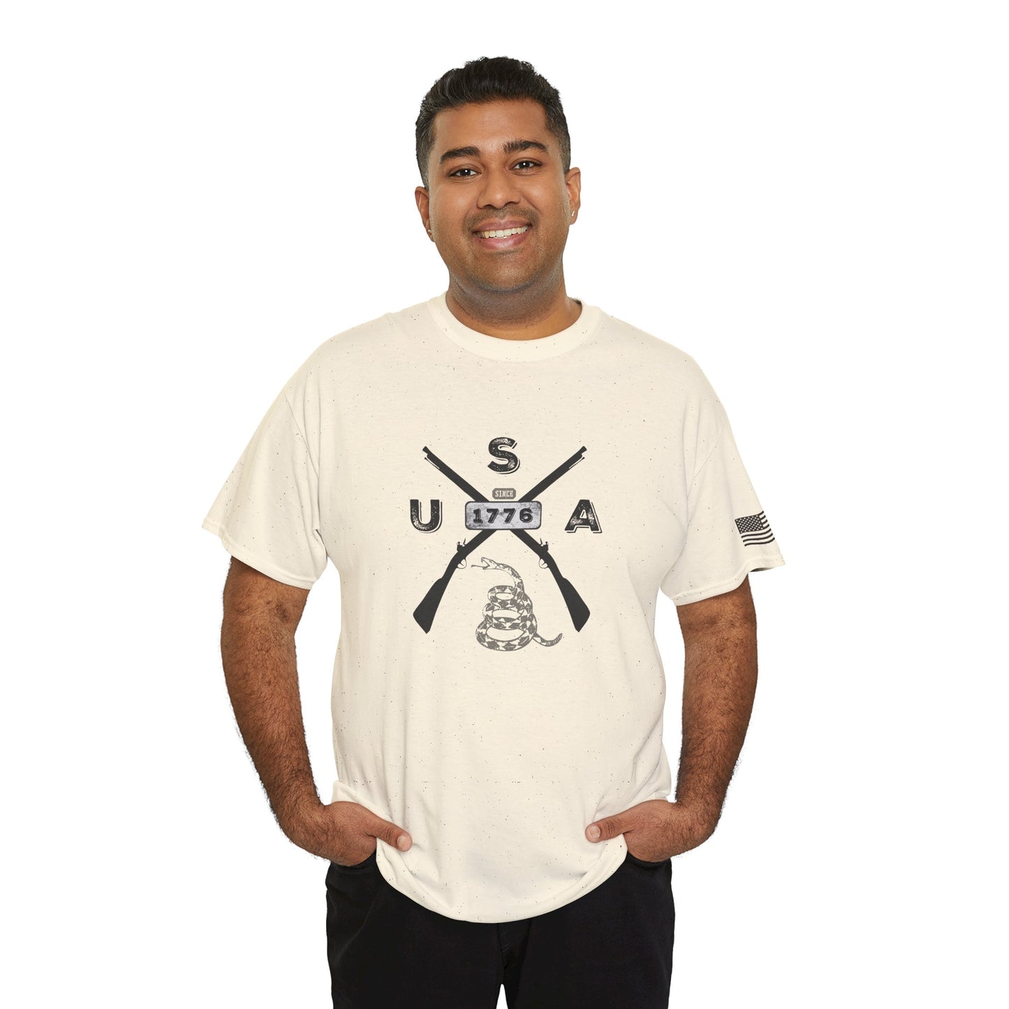 Patriotic Unisex T-Shirt - Gadsen USA Design *Blk