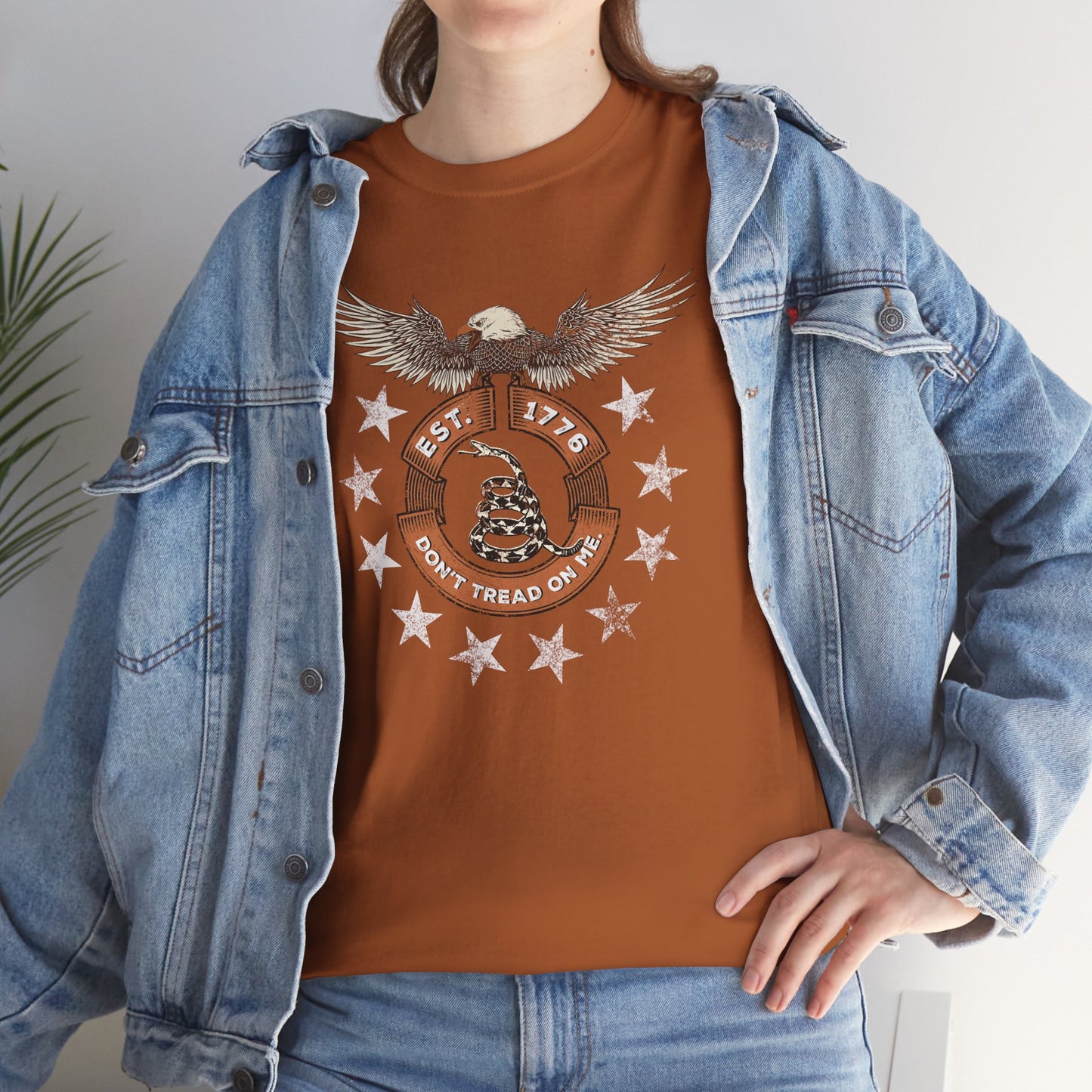 Patriotic Unisex T-Shirt - Screaming Eagle Gadsen Snake USA Design