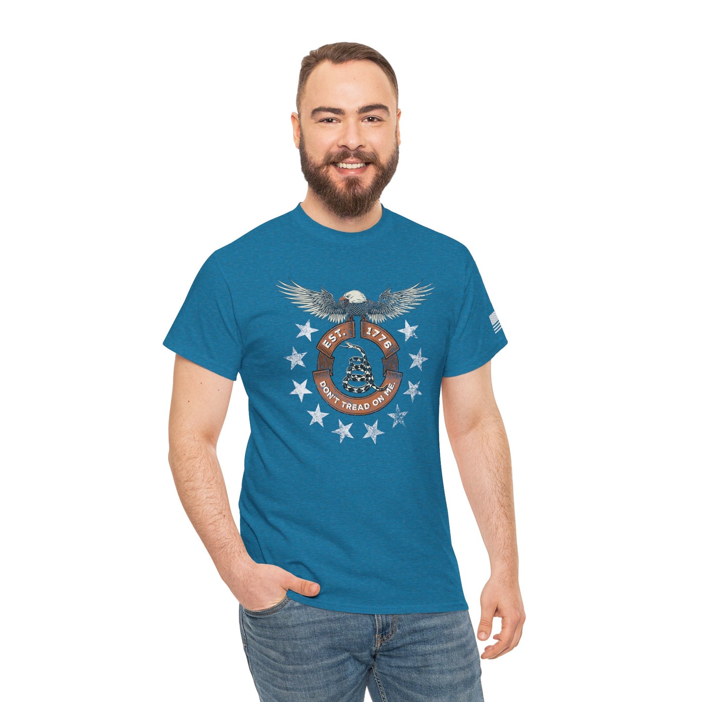 Patriotic Unisex T-Shirt - Screaming Eagle Gadsen Snake USA Design