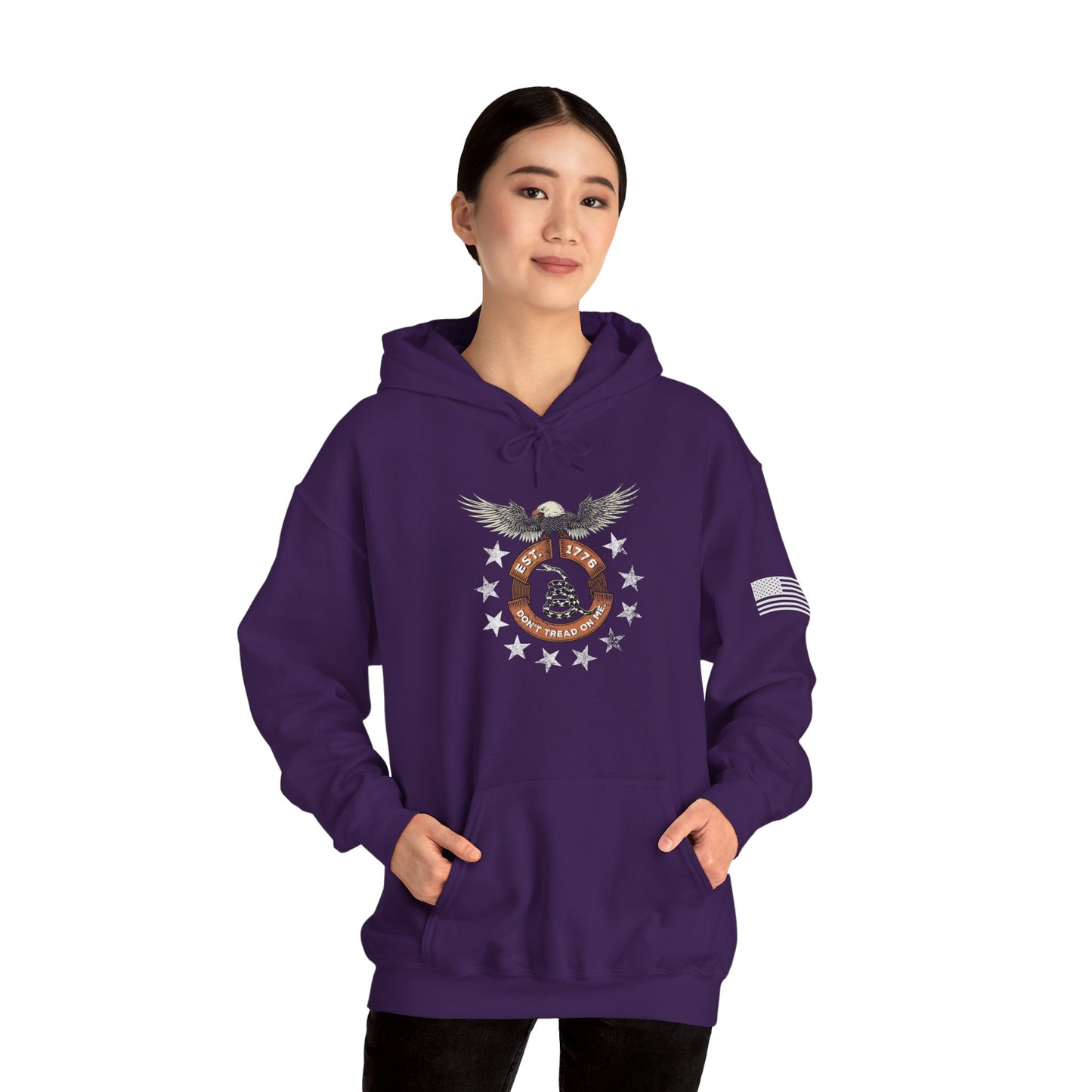 Patriotic Unisex Sweatshirt - Screaming Eagle Gadsen Snake USA Design