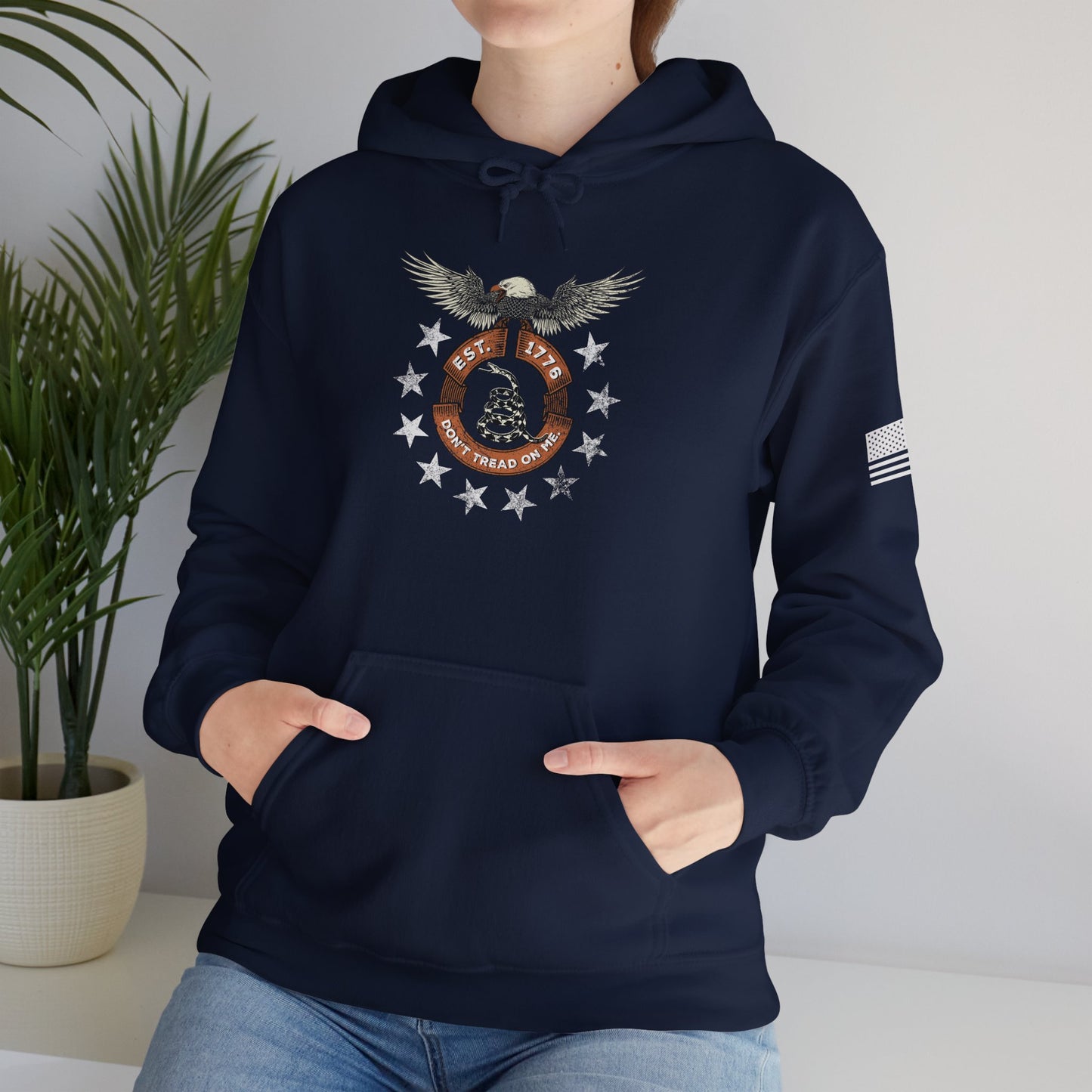 Patriotic Unisex Sweatshirt - Screaming Eagle Gadsen Snake USA Design