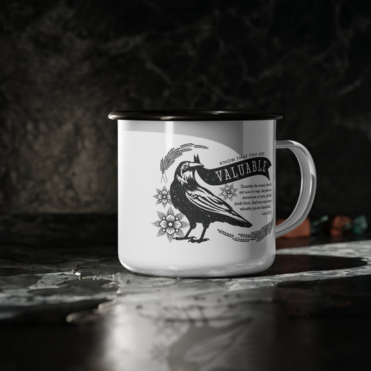 Enamel Camp Cup - Raven Biblical Faith Inspirational Mug