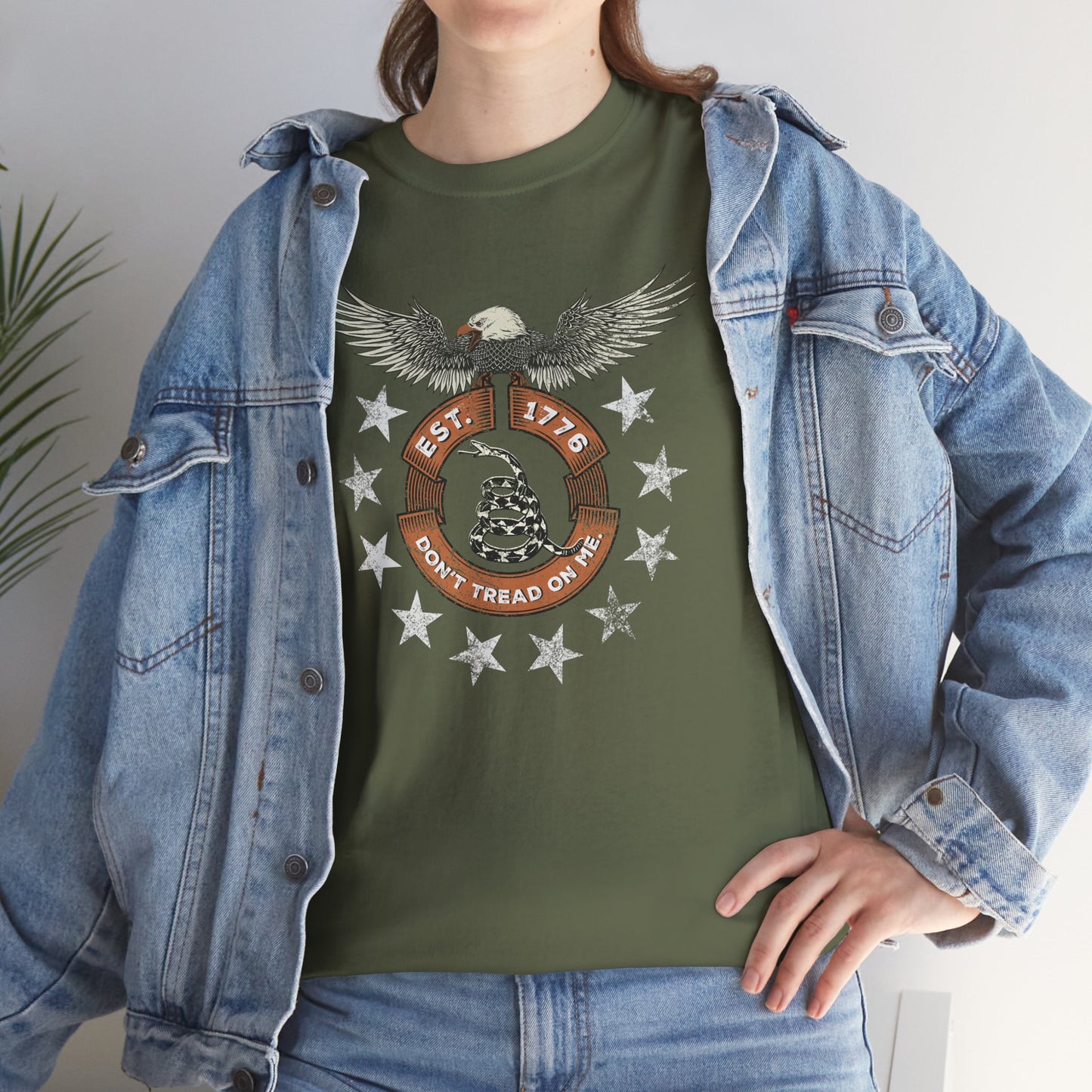 Patriotic Unisex T-Shirt - Screaming Eagle Gadsen Snake USA Design