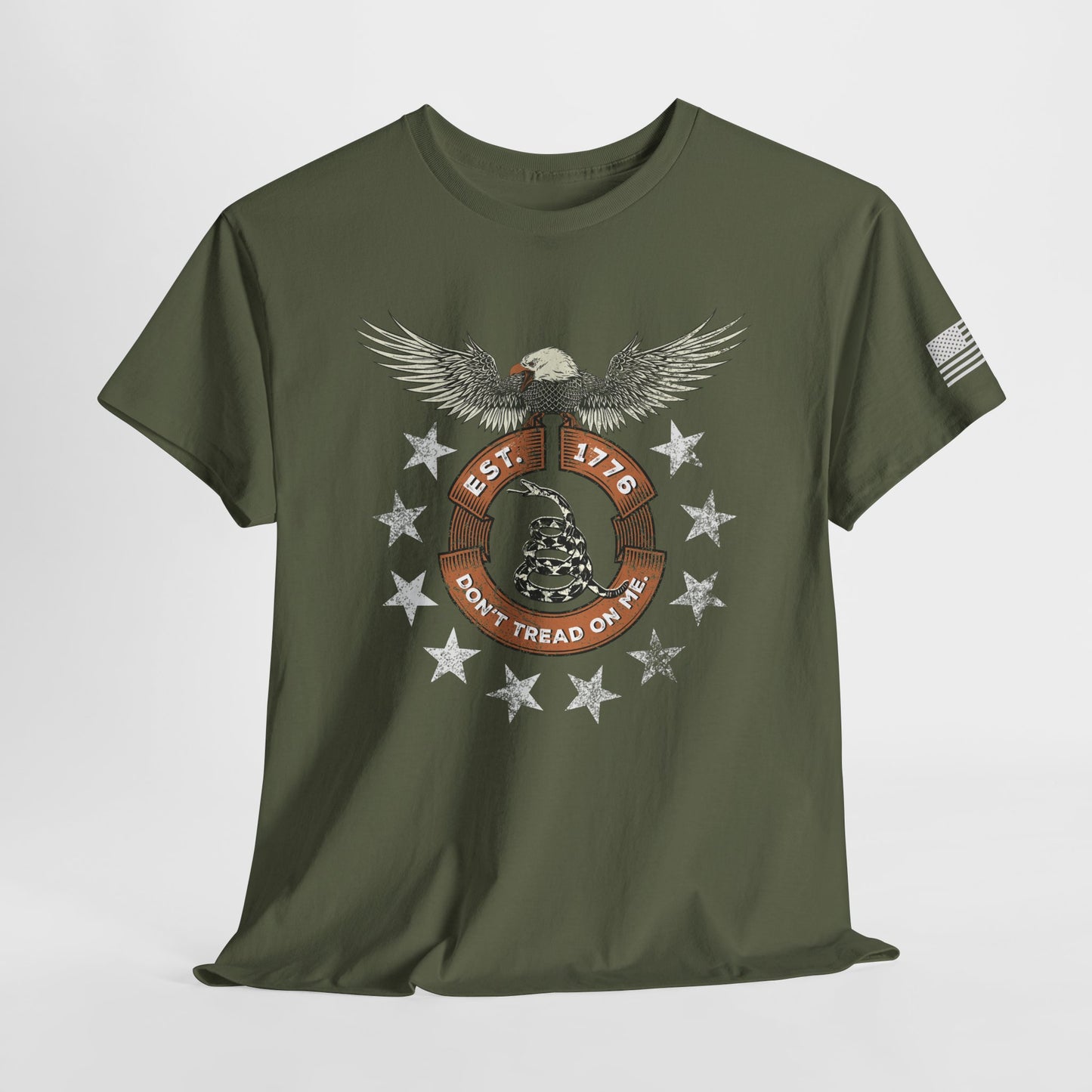 Patriotic Unisex T-Shirt - Screaming Eagle Gadsen Snake USA Design