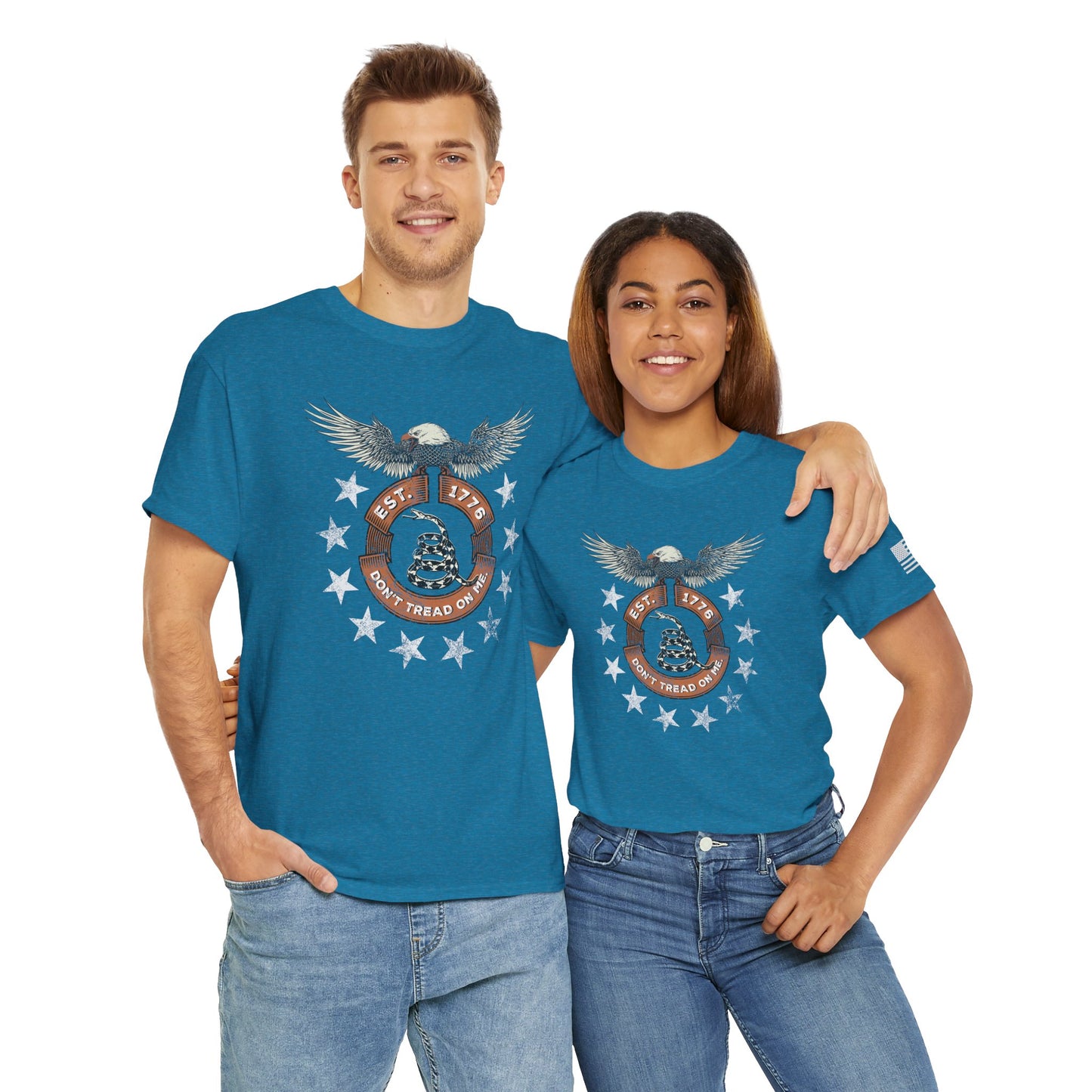 Patriotic Unisex T-Shirt - Screaming Eagle Gadsen Snake USA Design