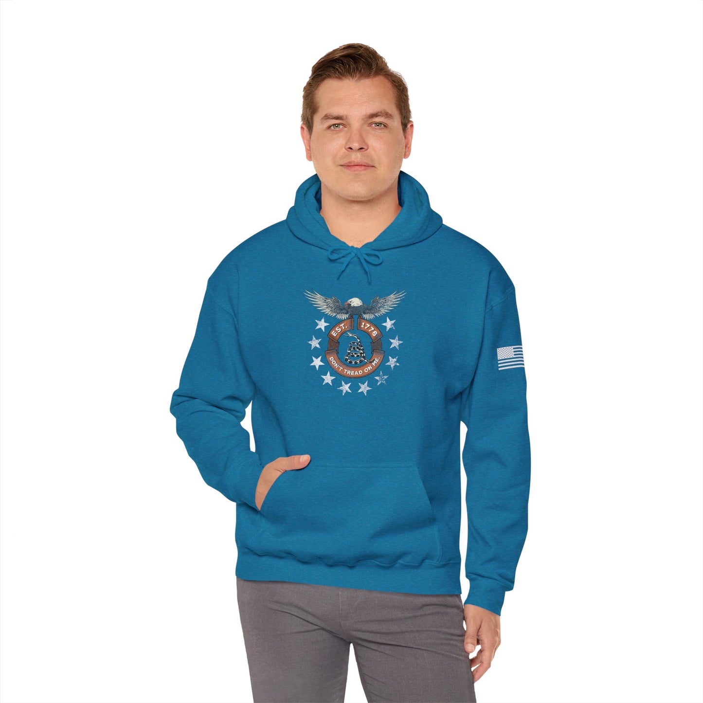 Patriotic Unisex Sweatshirt - Screaming Eagle Gadsen Snake USA Design
