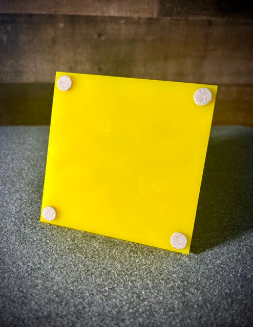 Handmade Organic Walnut & Acrylic Coasters - SUNFLOWER