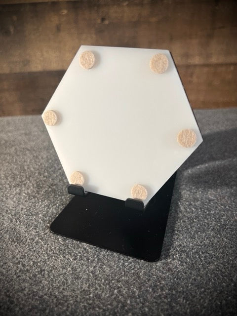 Handmade Organic Walnut & Acrylic Coasters - SNOWFLAKE