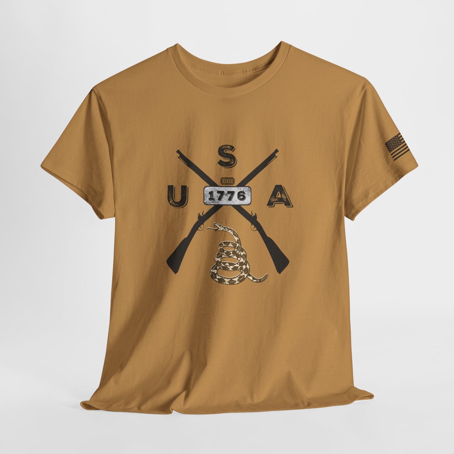 Patriotic Unisex T-Shirt - Gadsen USA Design *Blk