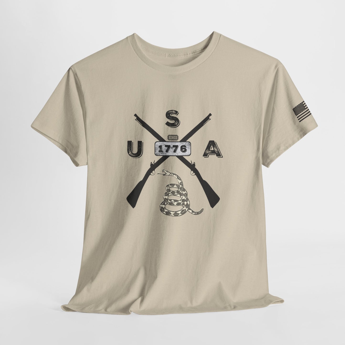 Patriotic Unisex T-Shirt - Gadsen USA Design *Blk