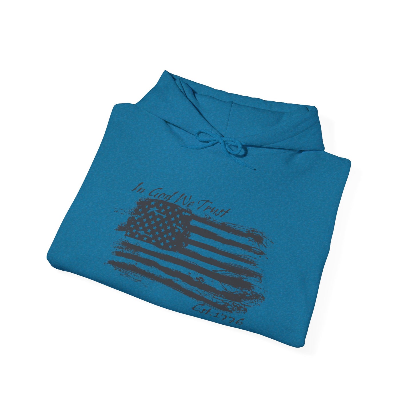 Patriotic "In God We Trust - 1776" Hooded Unisex Sweatshirt *Blk
