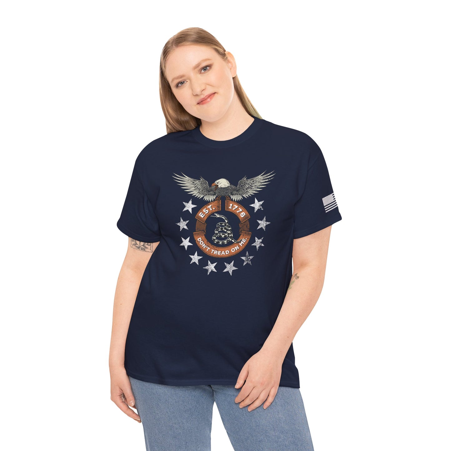 Patriotic Unisex T-Shirt - Screaming Eagle Gadsen Snake USA Design