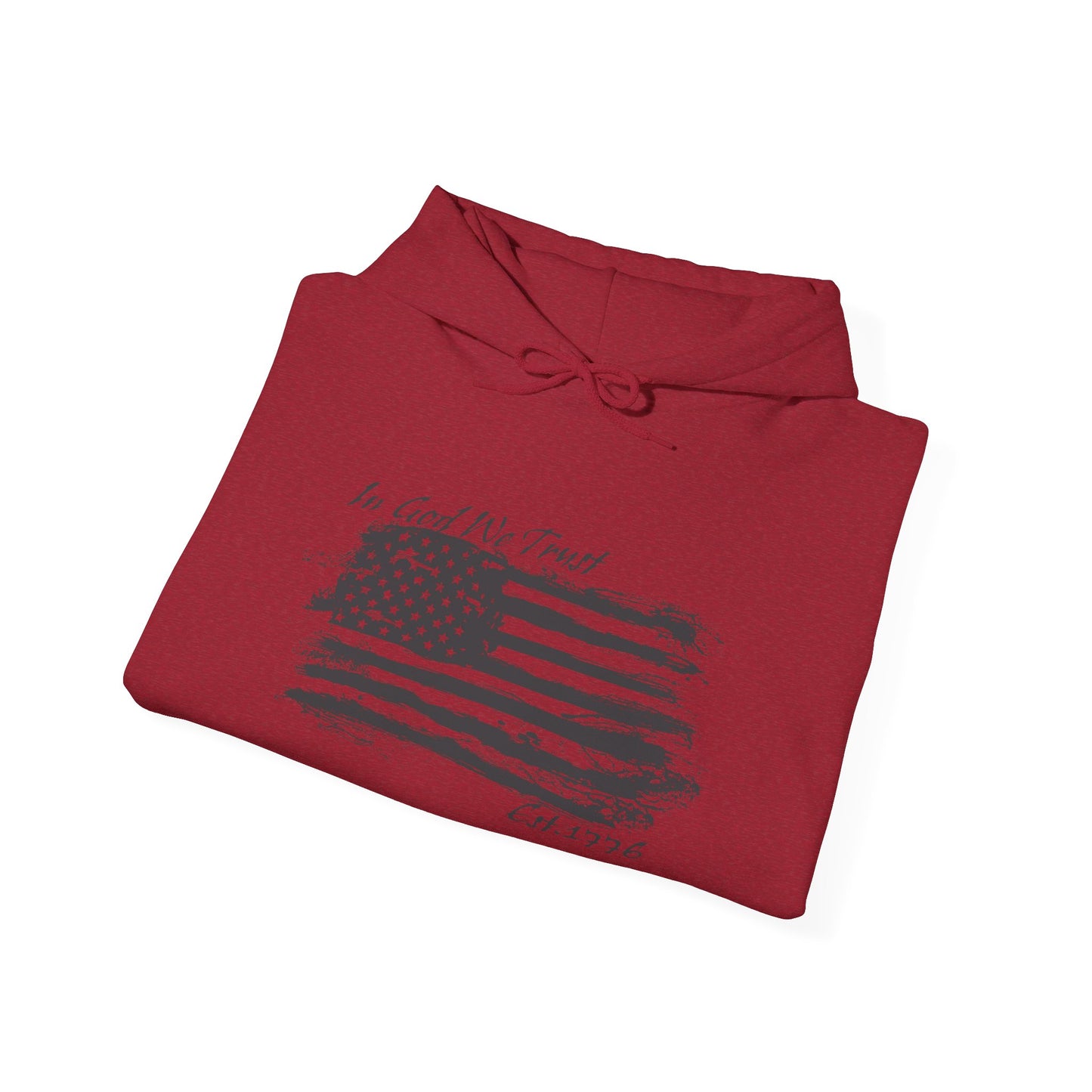 Patriotic "In God We Trust - 1776" Hooded Unisex Sweatshirt *Blk