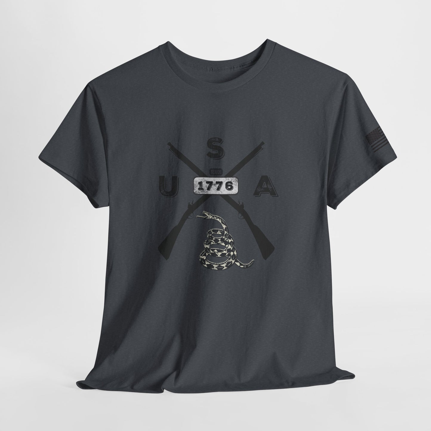 Patriotic Unisex T-Shirt - Gadsen USA Design *Blk