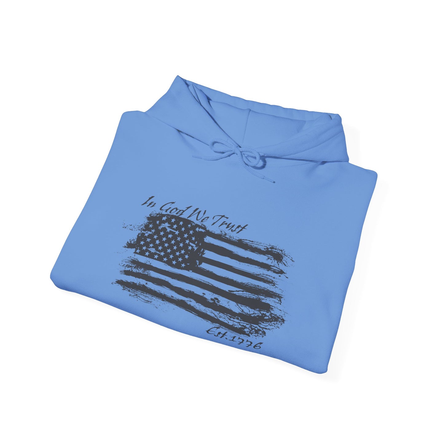 Patriotic "In God We Trust - 1776" Hooded Unisex Sweatshirt *Blk
