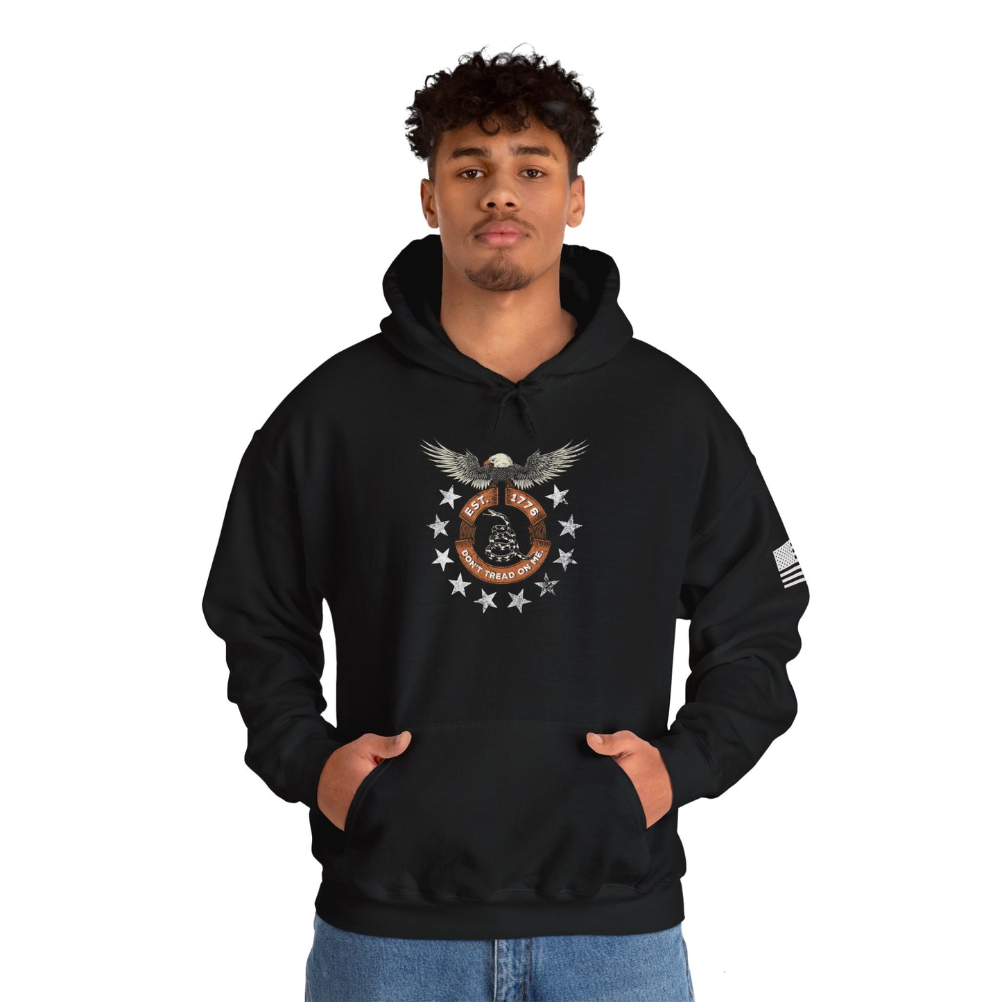 Patriotic Unisex Sweatshirt - Screaming Eagle Gadsen Snake USA Design