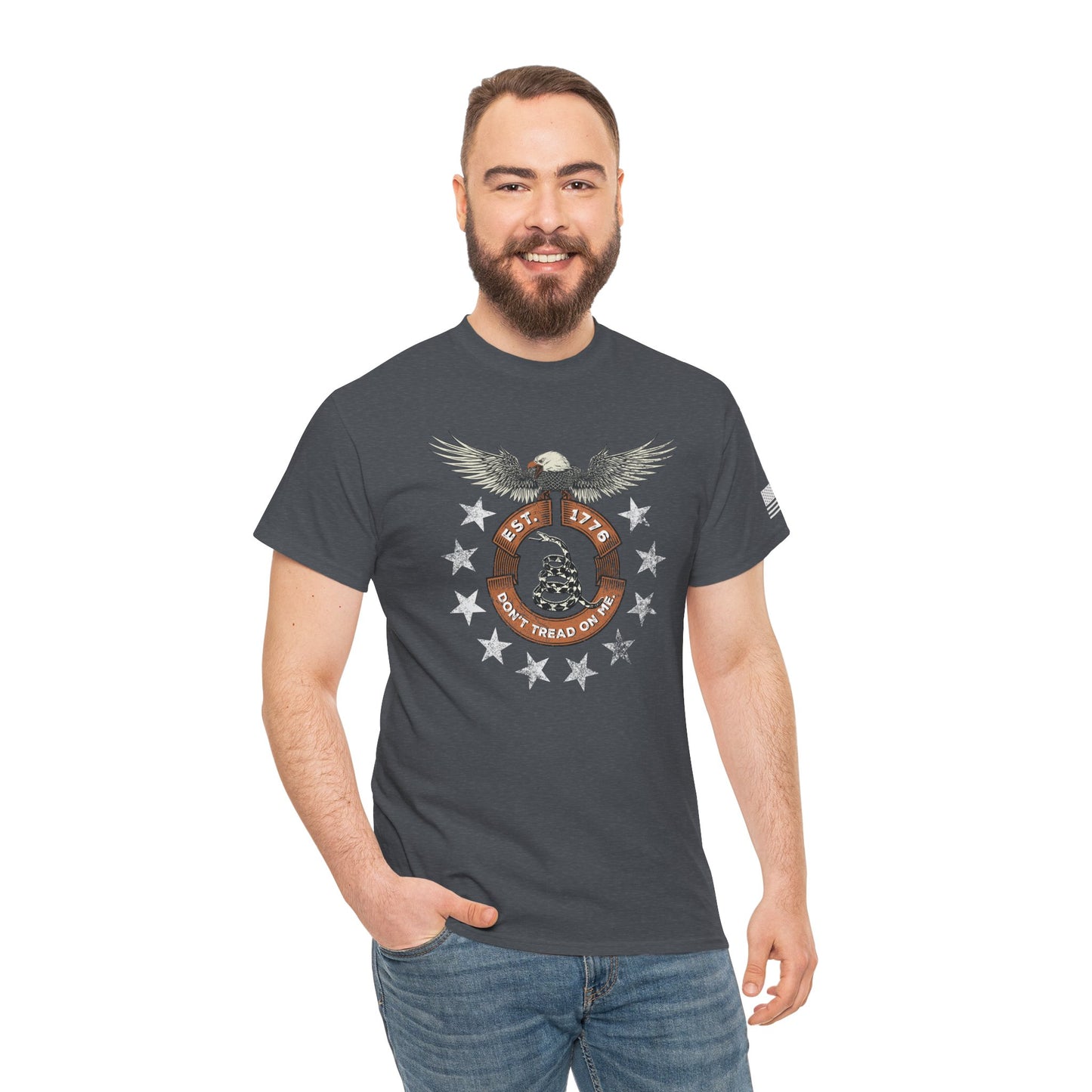 Patriotic Unisex T-Shirt - Screaming Eagle Gadsen Snake USA Design
