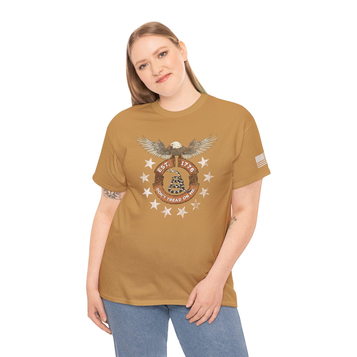 Patriotic Unisex T-Shirt - Screaming Eagle Gadsen Snake USA Design