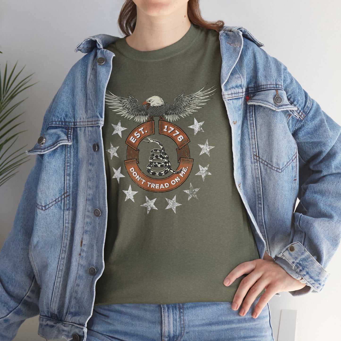 Patriotic Unisex T-Shirt - Screaming Eagle Gadsen Snake USA Design